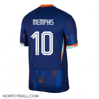 Billige Fotballdrakt Nederland Memphis Depay #10 Replika Bortedrakt EM 2024 Kortermet